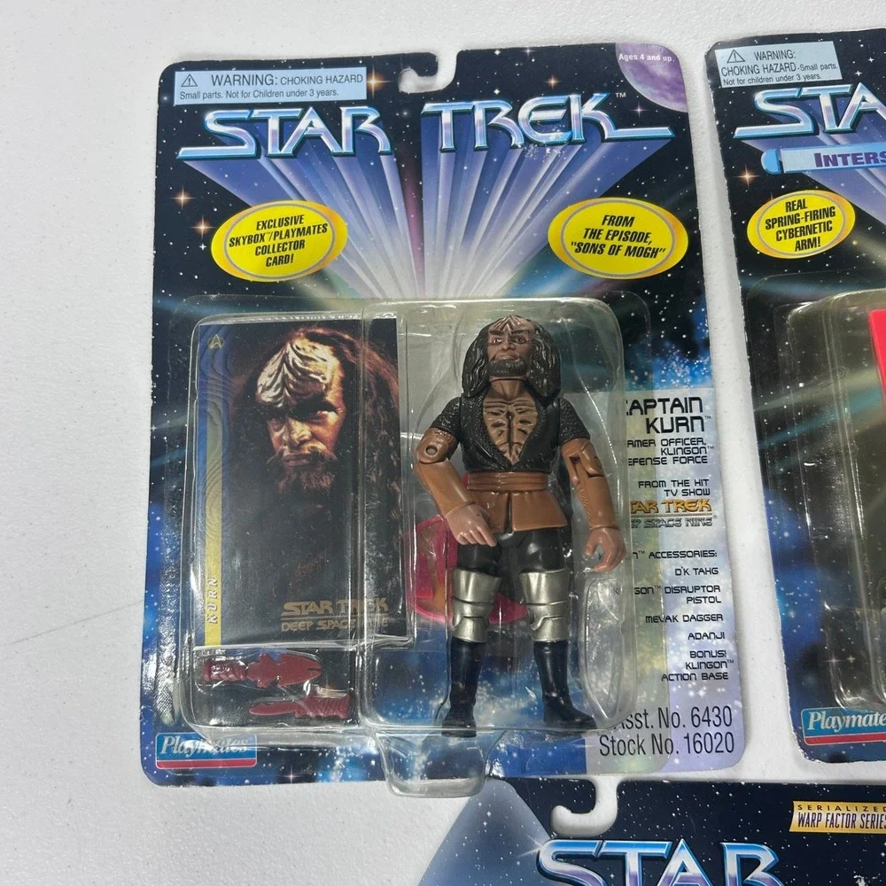 Vintage Star Trek‎ Playmates 90s Action Figure Riker Kurn Borg 16252 6441 Lot 3